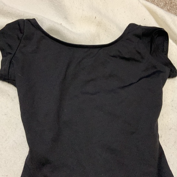 Capezio child large CL STUDIO COLLECTION HIGH NECK CAP SLEEVE LEOTARD Black - Picture 4 of 11